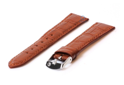 Horlogeband 18mm bruin kalfsleer met croco 