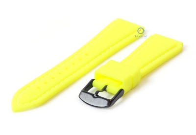 Horlogeband 20mm siliconen geel