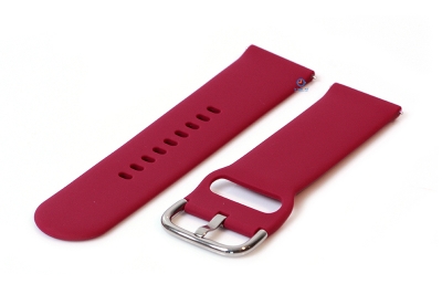 Horlogeband 22mm siliconen wijn rood