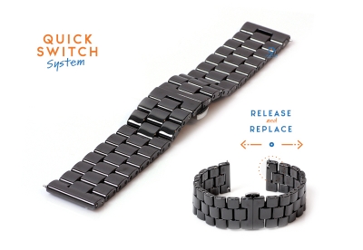 Horlogeband 22mm keramiek zwart