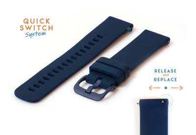 Horlogeband 22mm siliconen donkerblauw
