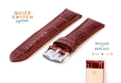 Horlogeband 22mm croco leer lichtbruin