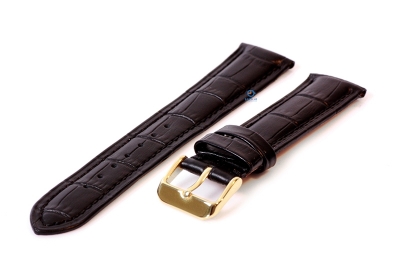 Horlogeband 20mm croco leer zwart