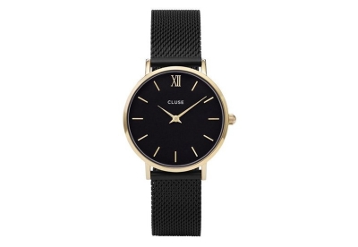 Cluse horlogeband Minuit milanees zwart CLS30026