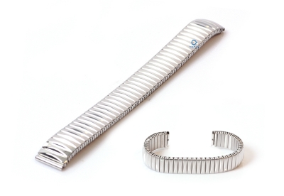 Horlogeband 14mm stalen rekband zilver