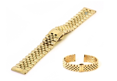 Horlogeband 18mm staal goud - deels gepolijst