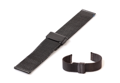 Milanese horlogeband 22mm zwart (grof)