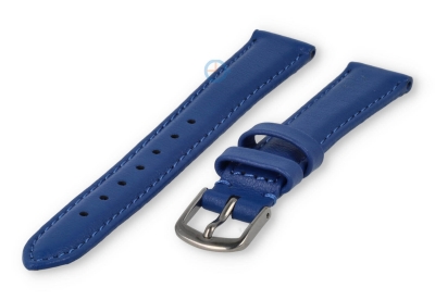 12mm horlogeband glad leer - koningsblauw