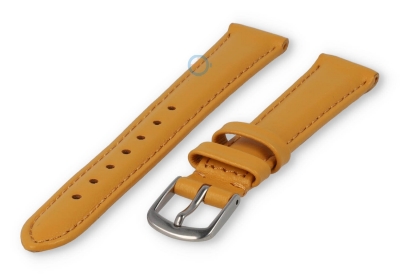 12mm horlogeband glad leer - mosterdgeel
