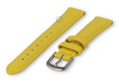 12mm horlogeband glad leer - geel