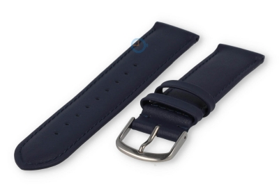 16mm horlogeband glad leer - donkerblauw