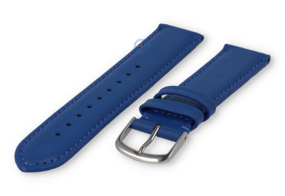 16mm horlogeband glad leer - koningsblauw