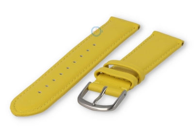 16mm horlogeband glad leer - geel
