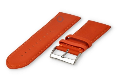 26mm horlogeband glad leer - oranje