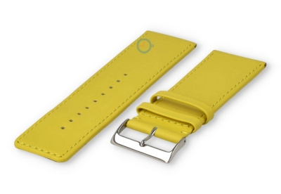 30mm horlogeband glad leer - geel