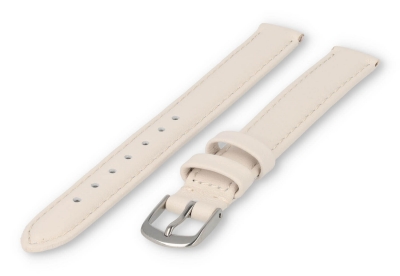 XL horlogeband glad leer - 12mm - crème