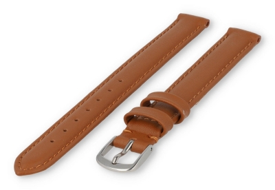 XL horlogeband glad leer - 12mm - bruin