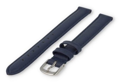 XL horlogeband glad leer - 12mm - donkerblauw
