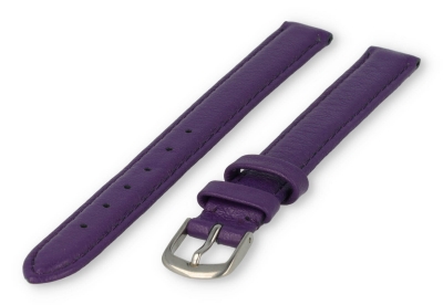 XL horlogeband glad leer - 12mm - aubergine