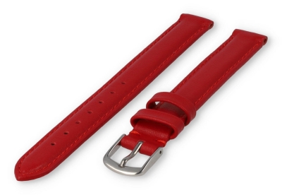 XL horlogeband glad leer - 12mm - donkerrood