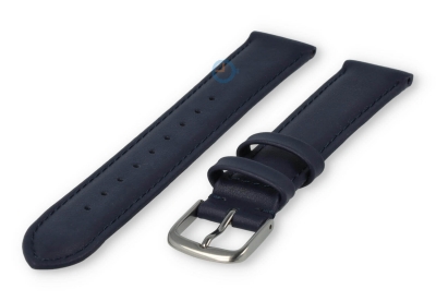 Oneven maat horlogeband leer - 15mm - marineblauw