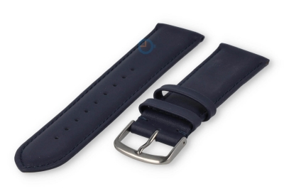 Oneven maat horlogeband leer - 21mm - marineblauw