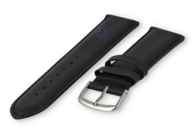 Oneven maat horlogeband leer - 23mm - zwart