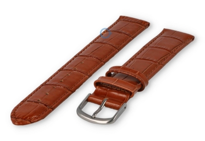 Crocoleer extra lange horlogeband - 18mm - bruin