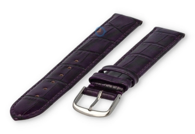 Crocoleer extra lange horlogeband - 18mm - aubergine