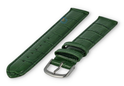 Crocoleer extra lange horlogeband - 18mm - jachtgroen