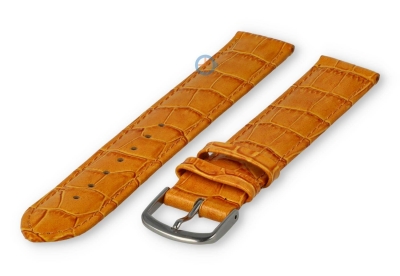 Crocoleer extra lange horlogeband - 18mm - abrikoos