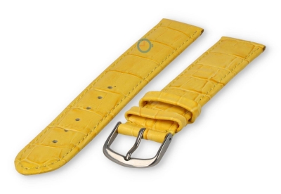 Crocoleer extra lange horlogeband - 18mm - geel