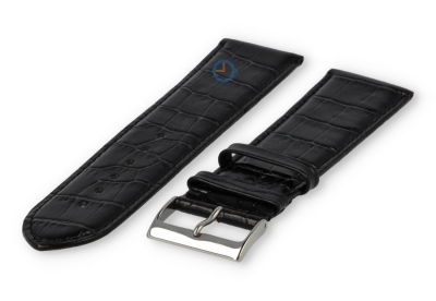 Basic croco horlogeband XL - 24mm - zwart