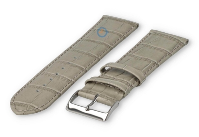 Basic croco horlogeband XL - 24mm - lichtgrijs