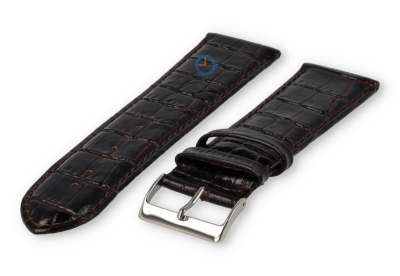 Basic croco horlogeband XL - 24mm - donkerbruin