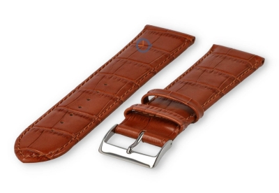 Basic croco horlogeband XL - 24mm - bruin