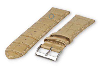 Basic croco horlogeband XL - 24mm - zand