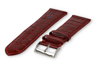 Basic croco horlogeband XL - 24mm - bordeaux