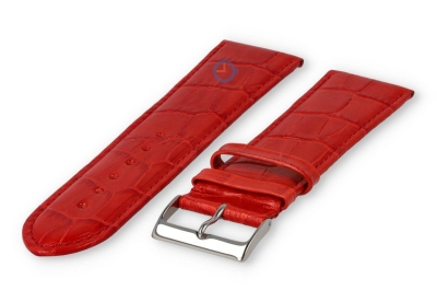 Basic croco horlogeband XL - 24mm - rood