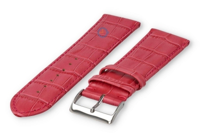 Basic croco horlogeband XL - 24mm - framboos