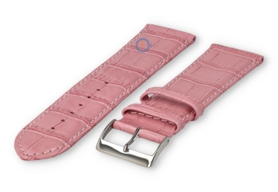 Basic croco horlogeband XL - 24mm - roze