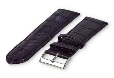 Basic croco horlogeband XL - 24mm - aubergine