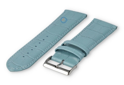 Basic croco horlogeband XL - 24mm - ijsblauw