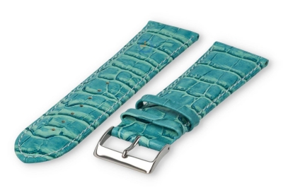 Basic croco horlogeband XL - 24mm - turquoise