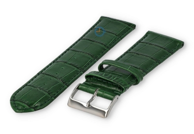 Basic croco horlogeband XL - 24mm - jachtgroen