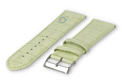 Basic croco horlogeband XL - 24mm - pastelgroen