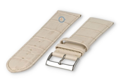 Basic croco horlogeband XL - 24mm - creme