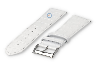 Basic croco horlogeband XL - 24mm - wit