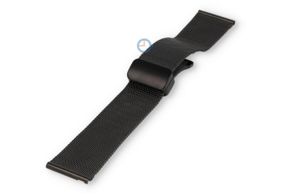 Horlogeband 22mm zwart staal - magnetische vouwsluiting