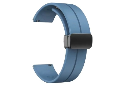Siliconen horlogeband 16mm - Grijsblauw